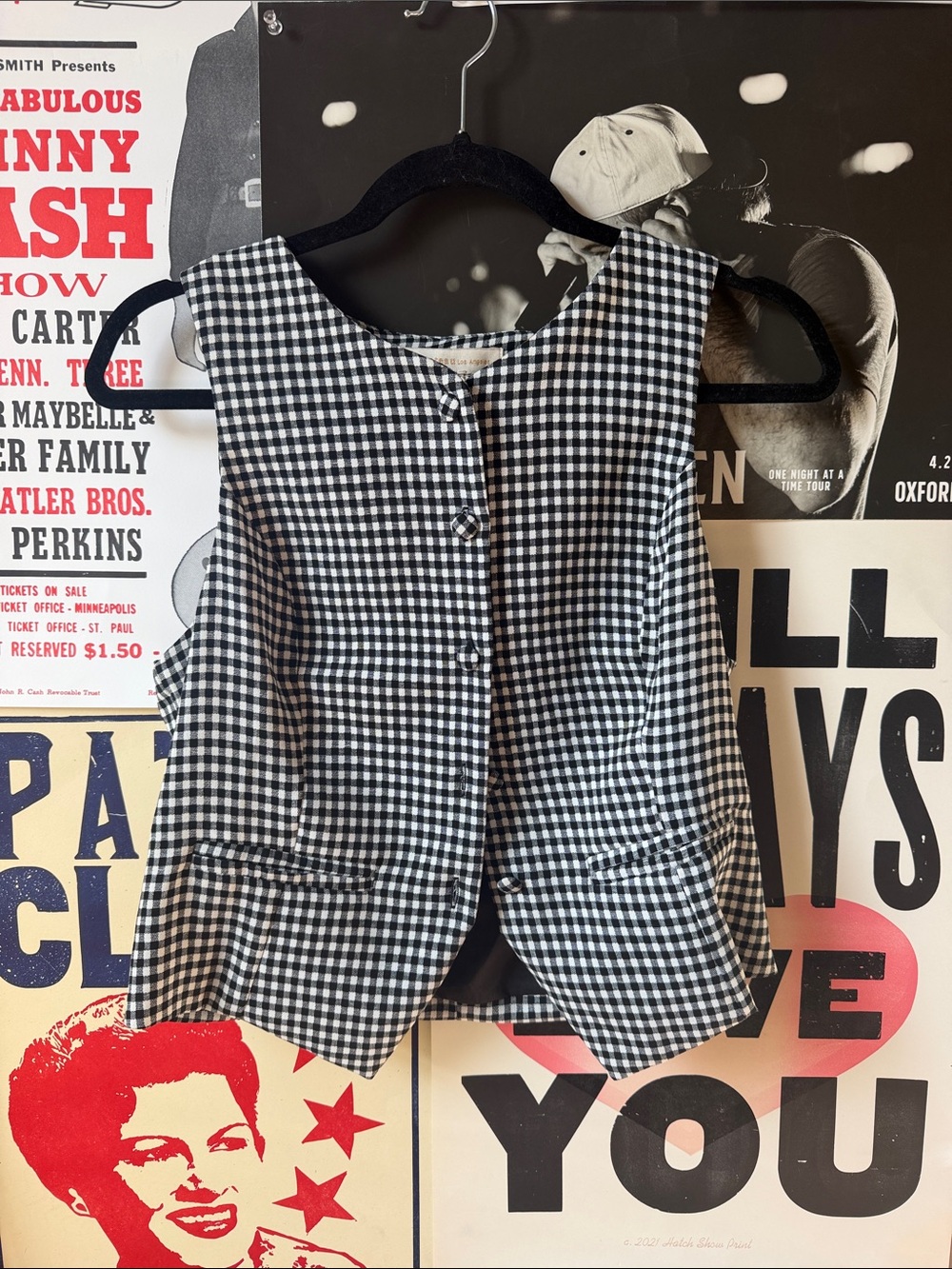 Monteau Black & White Gingham Vest